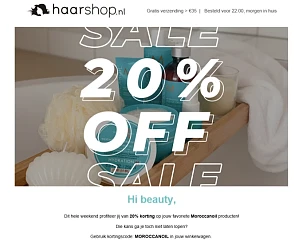 20% korting op het merk MOROCCANOIL