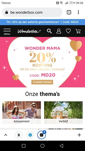 -20% op selectie geschenkdozen v Wonderbox