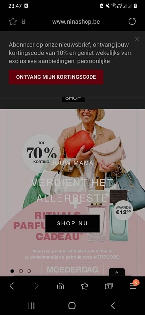 70% korting op product van rituals