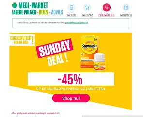 Sunday Deal bij Medi market: -45% op Supradyn...