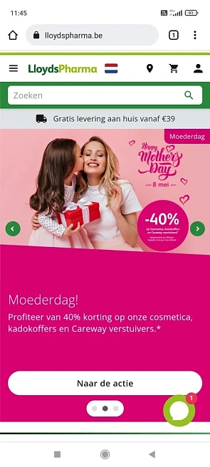 Bij lloydspharma.be is er 40% korting op cos...