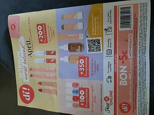 Bon van 5euro korting bij aankoop van min 40...