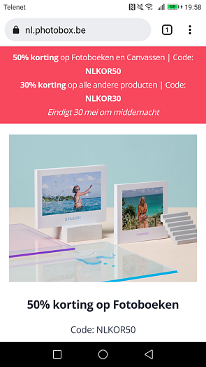 -50% op fotoboeken en foto's op canvas