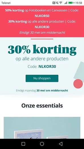 -30% op alle fotoproducten behalve fotoboeken...