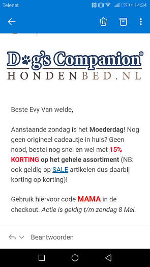 -15% op alles, ook op afgeprijsde artikelen