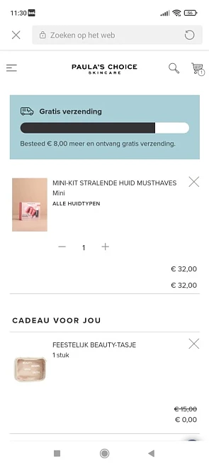 Bij paula's choice skin care is er 15% kortin...