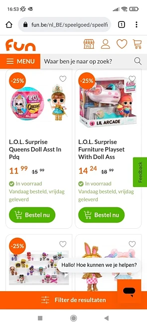 Bij fun is er tem 31/05 25% korting op een se...