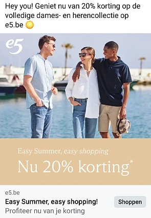 easy summer, easy shopping nu 20% korting op...