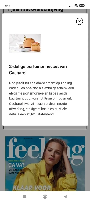 Neem een abonnement op feeling voor €66/jaar...