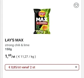 Collect&go lay's max strong chili&lime 150g v...