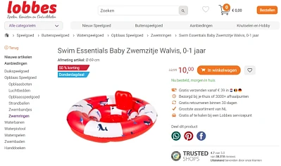 Donderdagdeal bij lobbes.nl: -50% op Swim Ess...