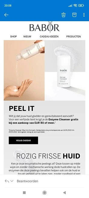 Bij Babor krijg je een gratis Enzyme Cleanser...