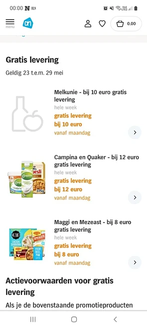 Albert heijn vanaf maandag gratis levering ba...