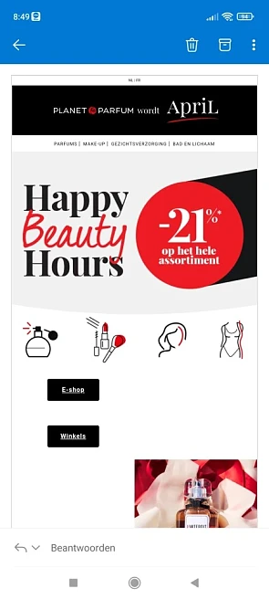 Bij April beauty is er 21% korting op het hel...