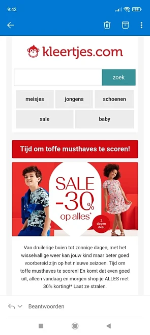 2 dagendeal bij kleertjes.com: alleen vandaag...