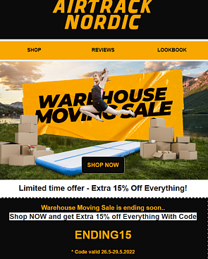 15% korting op alles