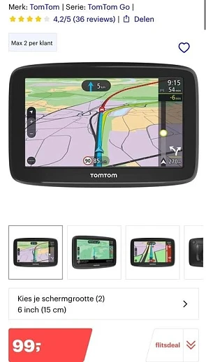 Flitsdeal bol , enkel nu ; TomTom GO Classic...