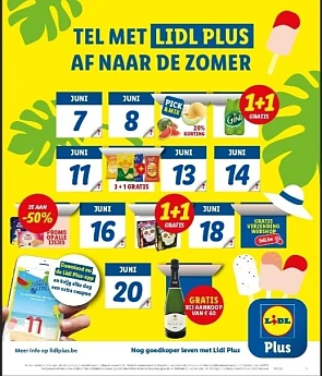 Tel met lidl plus af naar de zomer o.a. op 9...
