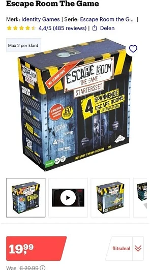 Flitsdeal bij bol , enkel nu ; Escape Room Th...