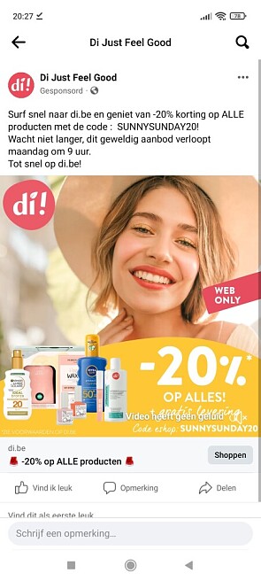-20% korting op ALLE producten. Dit aanbod v...