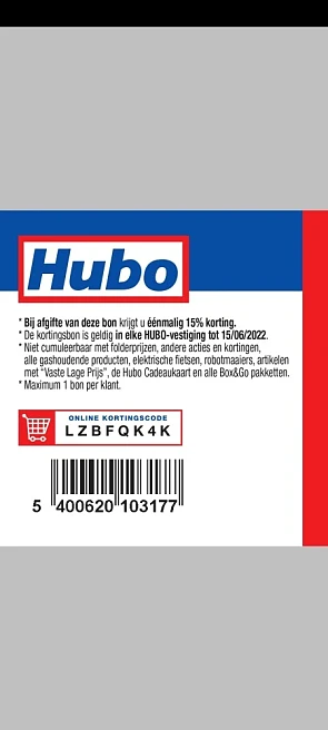 Bij afgifte van deze bon krijgt u éénmalig 15...