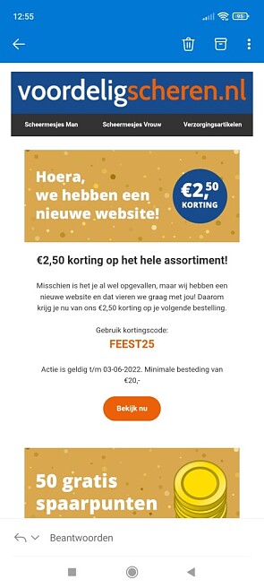 €2,50 korting bij aankoop vanaf €20