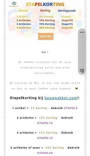 Stapelkorting bij Bouwpakket.com 1 artikel: S...