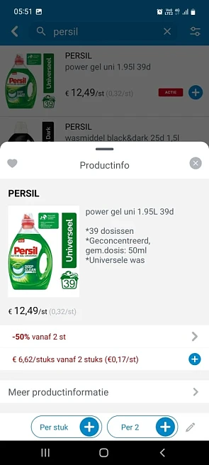 Collect and go persil gel uni 1,95l en color...