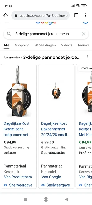 Weekdeal bij HLN shop: 3-delige pannenset + k...