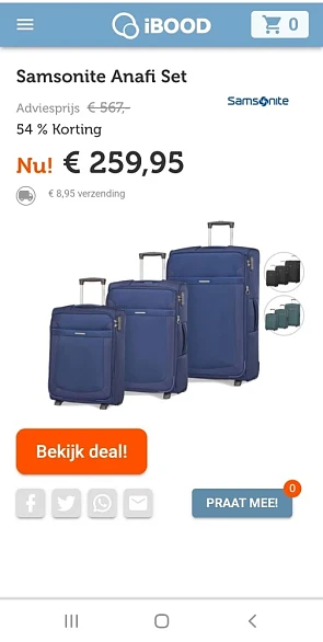 ibood.com enkel vandaag samsonite anafi set n...