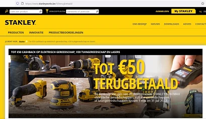 Stanley Fatmax tot € 50,- cashback Je koopt...