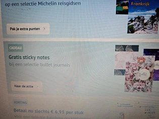 Bij standaard boekhandel gratis sticky notes...