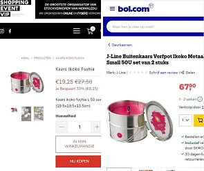 Prijsverschil! 🧐 J-Line kaars in verfpot 50u...