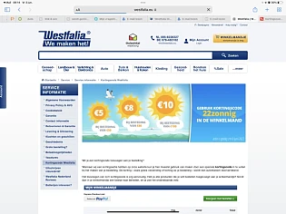 Westfalia.eu - korting afhankelijk van te bes...