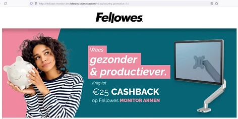 Fellowes monitorarmen tot € 25,- cashback Ge...
