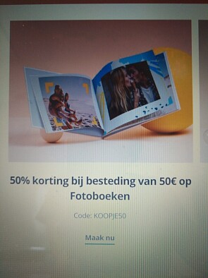 Bij aankoop v fotoboeken voor 50€ krijg je -5...