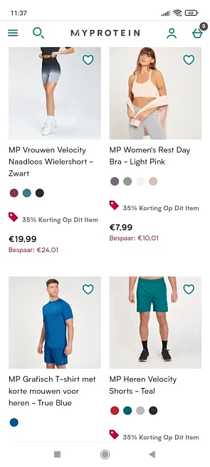 Bij myprotein is er 35% korting op een select...