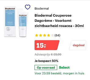 Bol.com dagdeal tot 50% op biodermal o.a. cou...