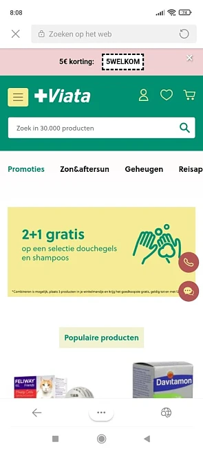 Bij viata is er 2+1 gratis op een selectie do...
