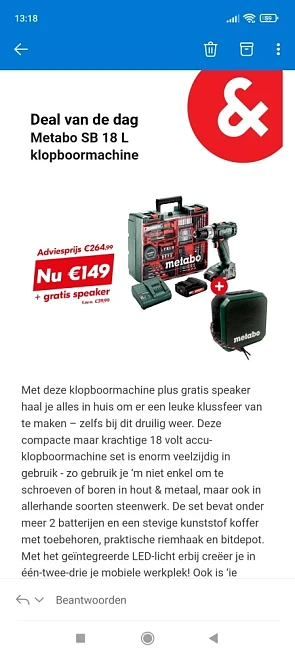 Dagdeal bij art en craft: Metabo SB 18 L Mobi...