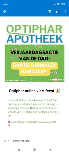 Bij optiphar ontvang je vandaag een gratis De...