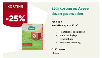 Promo's bij Aveve t.e.m. 18/06: *25% korting...