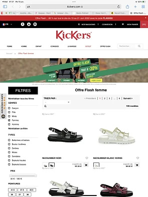 Kickers - flash verkoop op geselecteerde arti...