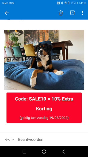 10% extra korting op alles, ook op reeds afge...
