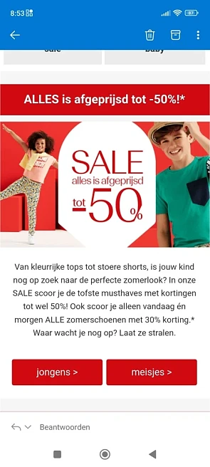 Bij kleertjes.com: *In de SALE scoor je de to...