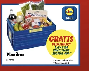 Gratis box in de Lidl via de app bij aankoop...
