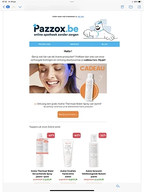 Bij een bestelling van 30 euro krijg je er ee...