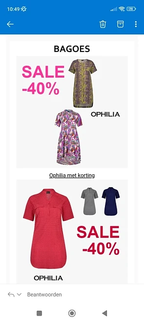 Bij bagoes is er -40% op Ophilia https://www...