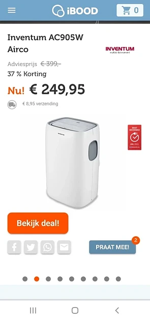 ibood.com enkel vandaag inventum AC905W airco...