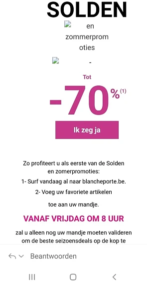 Blancheporte vanaf vrijdag 8u00 start de zome...